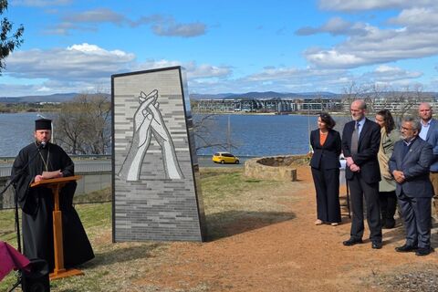 Bishop Mykola Cardinal Bychok participated in World Humanitarian Day service in Canberra