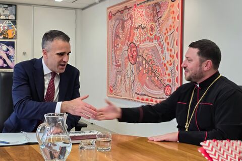Bishop Mykola Bychok met with the Honourable Peter Malinauskas MP, Premier of South Australia